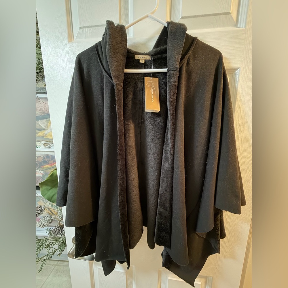 Francesca's Collections Black Cape Jacket